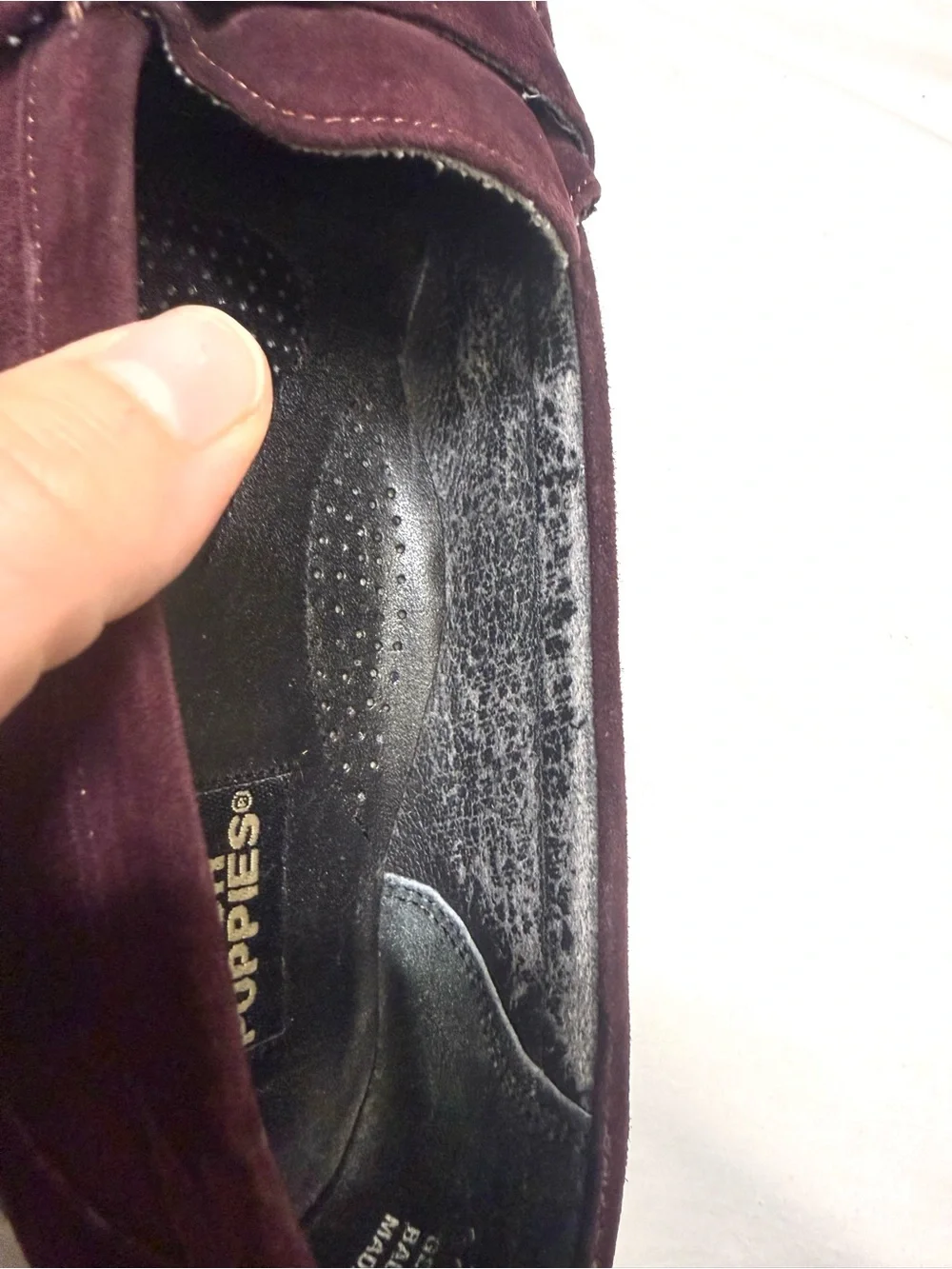 Hush Puppies Burgundy Suede Buckle Loafers Comfort Curve Slip On Shoes Sz 8.5
